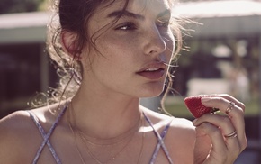 Alyssa Elaine Miller, face, outdoors, girl, model