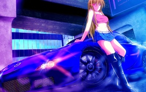 Mazda, car, original characters, anime girls, anime, big boobs