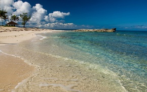 Bahamas, sand, white, landscape, beach, sea