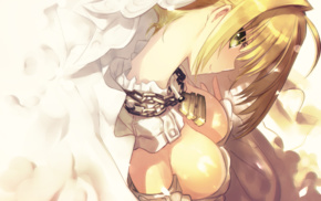 cleavage, Fate Series, anime girls, Saber Extra, FateExtra CCC, blonde