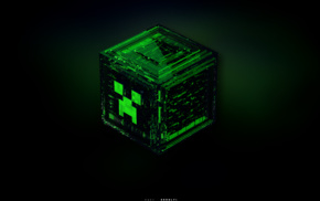 creeper, Minecraft, green, ore