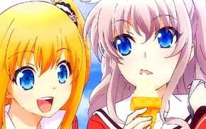 Nishimori Yusa, anime, Charlotte anime, silver hair, blonde, ice cream