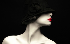 hat, face, girl, model