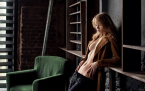 jacket, pale, no bra, Anastasia Scheglova, model, girl