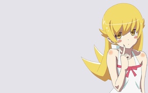 anime, Monogatari Series, Oshino Shinobu, vector art, long hair, blonde
