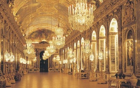 France, Palace of Versailles, chateau, architecture, Hall of Mirrors
