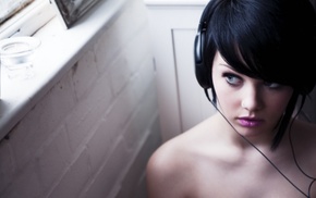 headphones, girl, Melissa Clarke, model