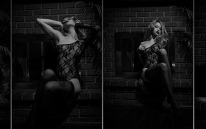 monochrome, model, girl, collage, Katrina Wilkinson
