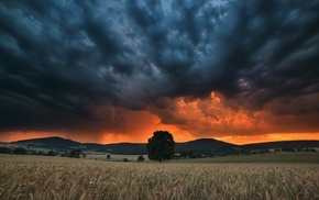 clouds, landscape, nature