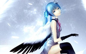 anime girls, Vocaloid, angel, wings, anime, thigh