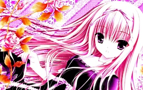 original characters, anime girls, rose, anime, pink hair