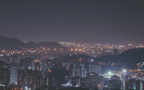 night, city, filter, street light