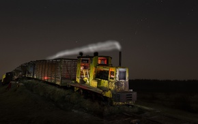 night, train, vehicle