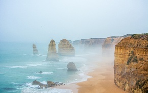 Australia, sea, nature, water, Twelve Apostles, mist