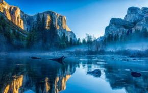 USA, Apple Inc., water, river, trees, Yosemite National Park