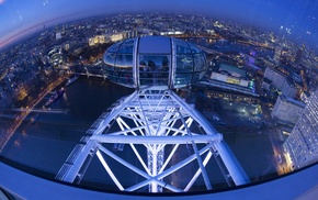 England, London Eye, cityscape, city, London, ferris wheel