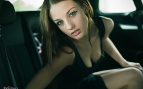 Alla Berger, girl with cars, skirt, girl, portrait, model