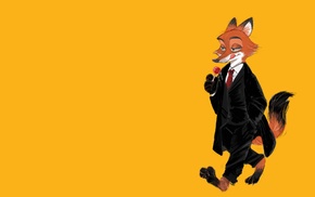 fox, Zootopia, simple background, Nick Wilde