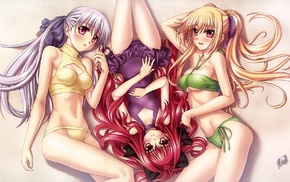 blonde, Yugiri Princesca, looking at viewer, anime, Yugiri Perserte, red eyes