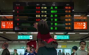 anime, airport, original characters
