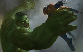 Wolverine, Hulk, artwork
