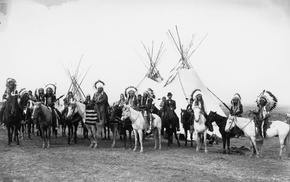 historic, Native Americans, monochrome