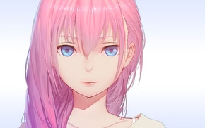 simple background, Megurine Luka, pink hair, blue eyes, anime girls, Vocaloid