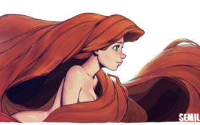 redhead, The Little Mermaid, mermaids, profile, Disney