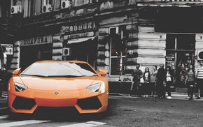 car, vehicle, Lamborghini, orange cars