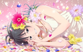 anime girls, flowers