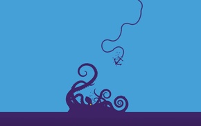 minimalism, anchors, octopus