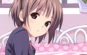 bed, anime girls