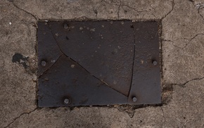 metal plate, concrete