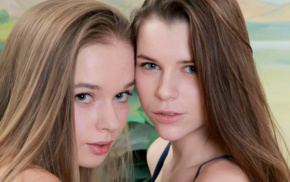 Aleksa Slusarchi, closeup, girl, looking at viewer, Milena D, brunette