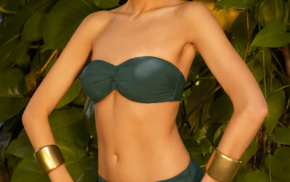 bandeau top, bikini, Tanya Mityushina, model, girl, portrait display