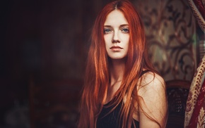 girl, portrait, face, redhead, model