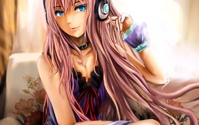 Vocaloid, Megurine Luka, anime, anime girls, headphones