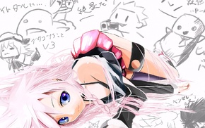 IA Vocaloid, eyes, pink hair, long hair, anime girls, blue eyes