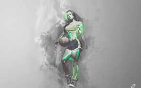 girl, sport, Run, running, artwork, ball