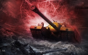 tank, electric, explosion, red, T95, abstract