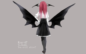 wings, redhead, Touhou, skirt, Koakuma