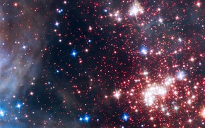 galaxy, space, stars, multiple display, Hubble Deep Field, Westerlund 2