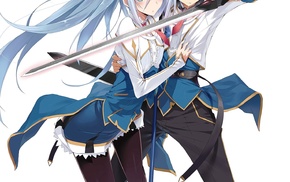 Lux Arcadia, anime, Krulcifer Einfolk, long hair, anime girls, sword