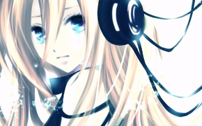 Vocaloid, Lily Vocaloid, anime, long hair, headphones, blonde