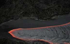 burning, nature, lava, rocks