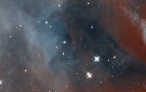 suns, galaxy, nebula, ESA, Hubble Deep Field, space