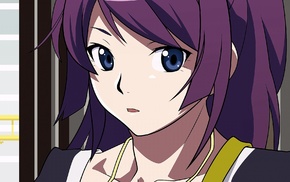 long hair, anime girls, Senjougahara Hitagi, anime, blue eyes, Monogatari Series