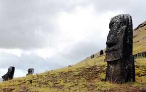 Easter Island, rano raraku, sculpture, Moai, isla de pascua