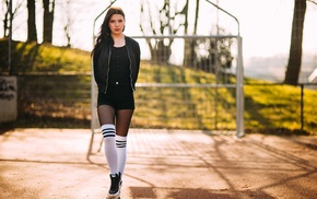 girl, socks, model, girl outdoors