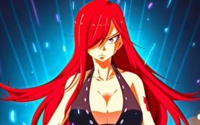 Scarlet Erza, looking at viewer, anime girls, Fairy Tail, long hair, anime